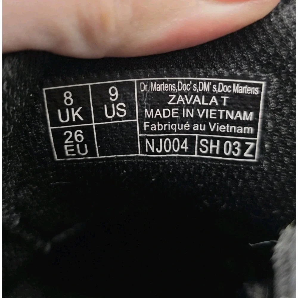 Dr. Marten's Zavala Boots‎ Toddler Size 9 Black Leather Combat Zipper Lace Up